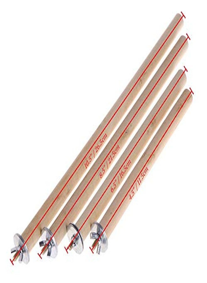 سايج سكوير مجموعة سيج سكوير من 4 قطع من المجثم/الحامل/اللعبة الخشبية الطبيعية للطيور (الببغاء/الكوكاتيل/الببغاء/الهامستر/السنجاب) (خفيفة الوزن) (الأحجام: 4.5 بوصة، 6.5 بوصة، 8.5 بوصة، 10.5 بوصة) - Image 2